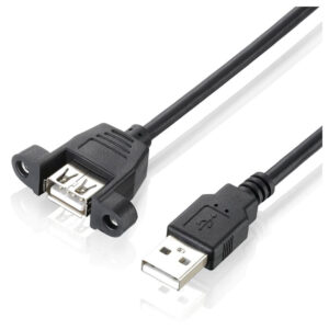 USB 2.0 verlengkabel met schroefpaneelmontage Male - Female