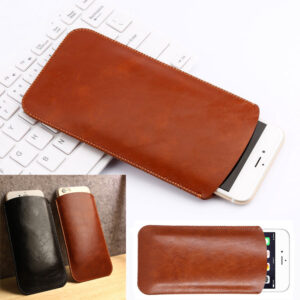 iphone 7 plus voor Samsung Huawei Luxe leather Hoesje case Bruin