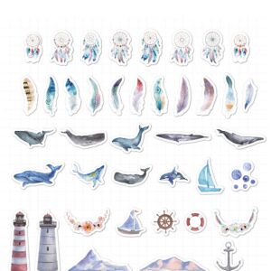 40 stuk aquarel schilderen walvis veerkracht Cartoon stickers voor kinderen en volwassenen Beloningsstickers Journal Laptop Telefoon Stickers