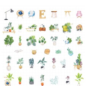 40 stuk aquarel schilderen huis Cartoon stickers voor kinderen en volwassenen Beloningsstickers Journal Laptop Telefoon Stickers