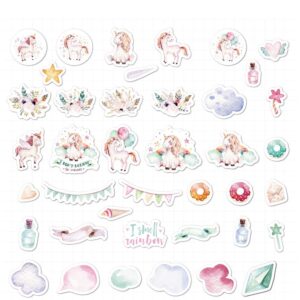 40 stuk aquarel schilderen eenhoorn Cartoon stickers voor kinderen en volwassenen Beloningsstickers Journal Laptop Telefoon Stickers