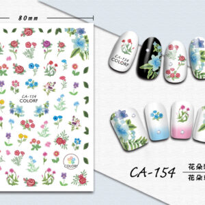 3D Nagel Sticker Coole stickers voor nagel folie Fashion Manicure Stickers Nagels CA-154 Borduurwerk Bloemen