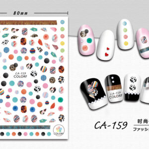 3D Nagel Sticker Coole stickers voor nagel folie Fashion Manicure Stickers Nagels CA-159 Doek patroon