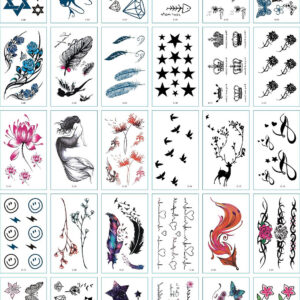 30 stuk Tattoo Sticker Gezicht Hand Mooie Body Art Nep Tatoo Tijdelijke Waterdichte Taty model C
