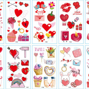 10 stuk Tattoo Sticker Gezicht Hand Cartoon Nep Tatoo Tijdelijke Waterdichte Taty model F Valentijnsdag