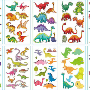 10 stuk Tattoo Sticker Gezicht Hand Cartoon Nep Tatoo Tijdelijke Waterdichte Taty model H Dinosaurus