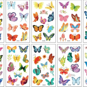 10 stuk Tattoo Sticker Gezicht Hand Cartoon Nep Tatoo Tijdelijke Waterdichte Taty model HD vlinder
