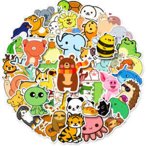 50 stuk schattige dieren Cartoon stickers voor kinderen en volwassenen Beloningsstickers Journal Laptop Telefoon Stickers