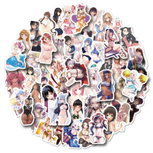 50 stuk sexy japanse anime schoonheid Cartoon stickers voor kinderen en volwassenen Beloningsstickers Journal Laptop Telefoon Stickers