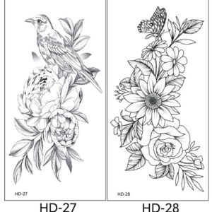 2 stuk XL Tattoo Sticker Gezicht Hand Mooie Body Art Nep Tatoo Tijdelijke Waterdichte Taty model HD2728