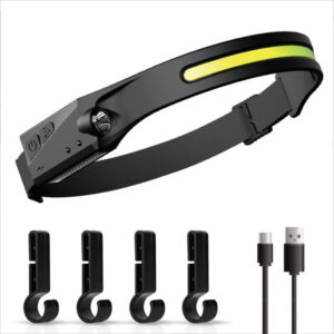 Inductie Koplamp Cob Led Head Lamp Met Ingebouwde Batterij Zaklamp Usb Oplaadbare Hoofdlamp 5 Verlichting Modes Head licht