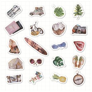 40 stuk aquarel schilderen zomer vakantie Cartoon stickers voor kinderen en volwassenen Beloningsstickers Journal Laptop Telefoon Stickers