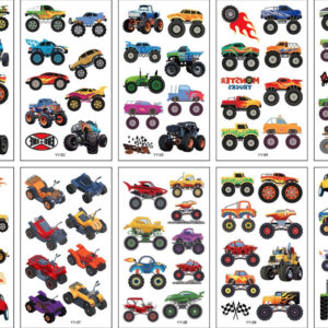 10 stuk Tattoo Sticker Gezicht Hand Cartoon Nep Tatoo Tijdelijke Waterdichte Taty model YY monster truck